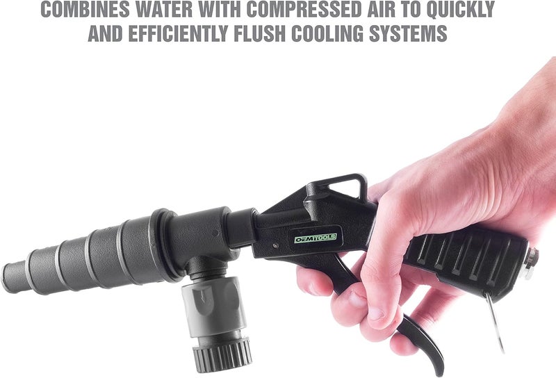 OEMTOOLS 24719 Coolant System Flush Gun, Lever-Action Coolant Flush Kit, Heater Core Flush Kit Features a Universal Nozzle, Lock-On Latch for Air Hoses - Image 5